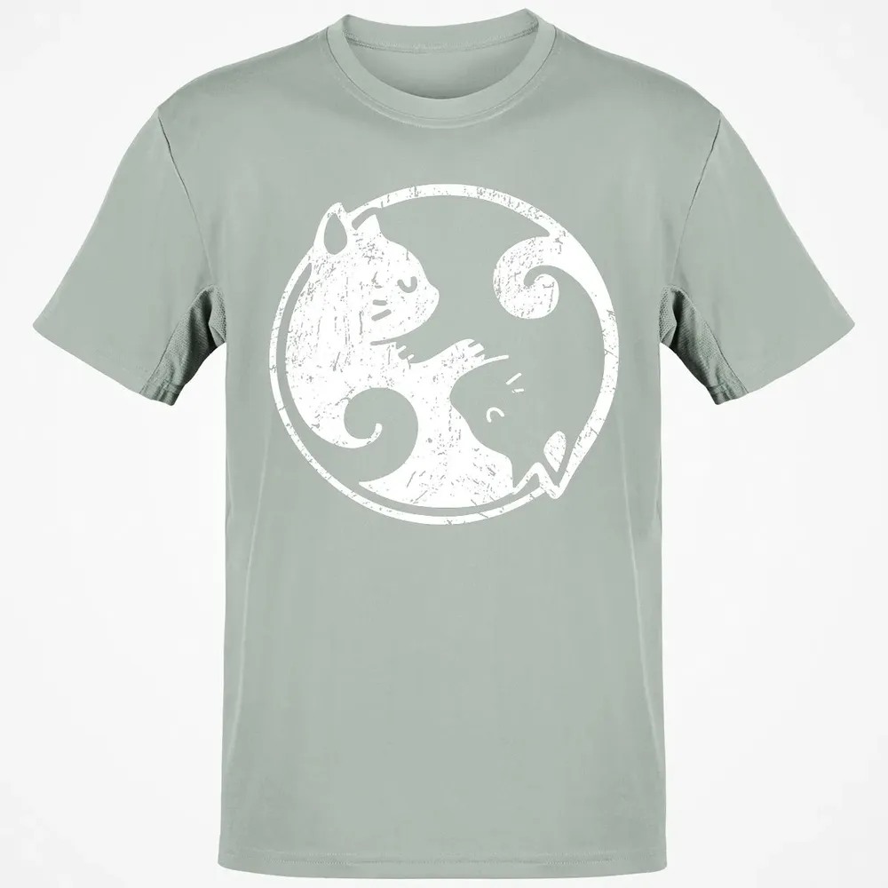 Yin Yang Cats Cute Kawaii Cat Lover Yoga Gift Design Classic Unisex T-Shirt - 3