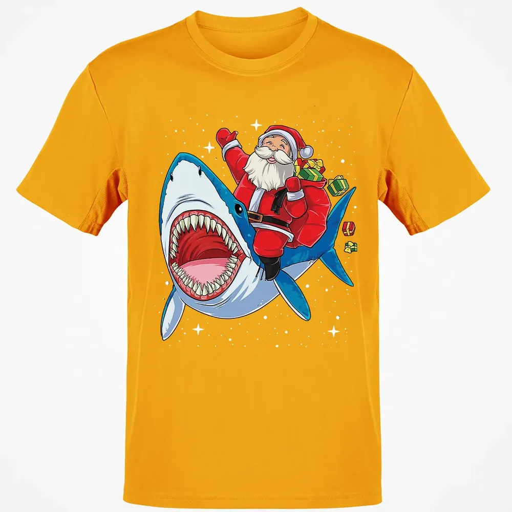 Santa ride shark Classic Unisex T-Shirt - 5
