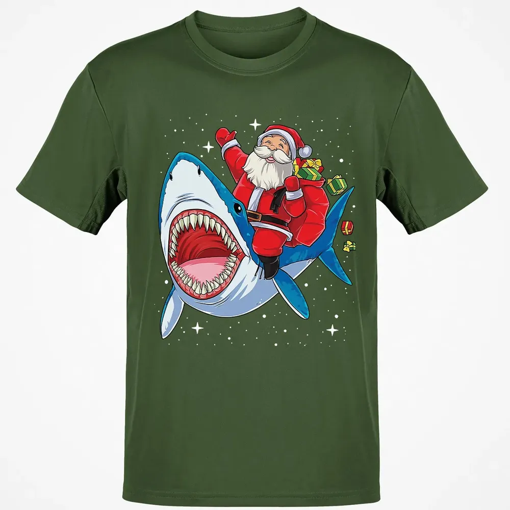Santa ride shark Classic Unisex T-Shirt - 7