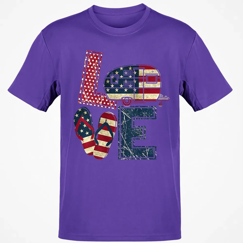 Womens Love Camping And Flip Flops 4th Of July Camper Women Classic Unisex T-Shirt - 10