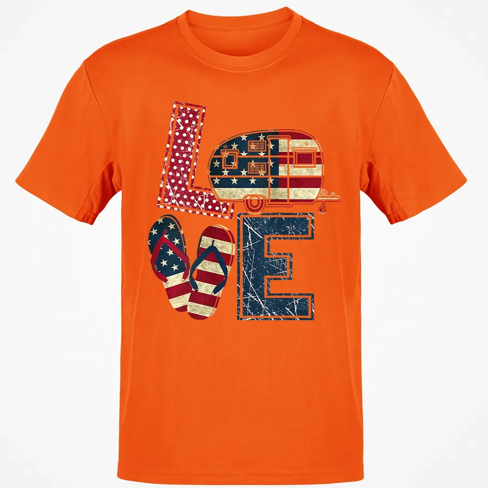 Womens Love Camping And Flip Flops 4th Of July Camper Women Classic Unisex T-Shirt - 9