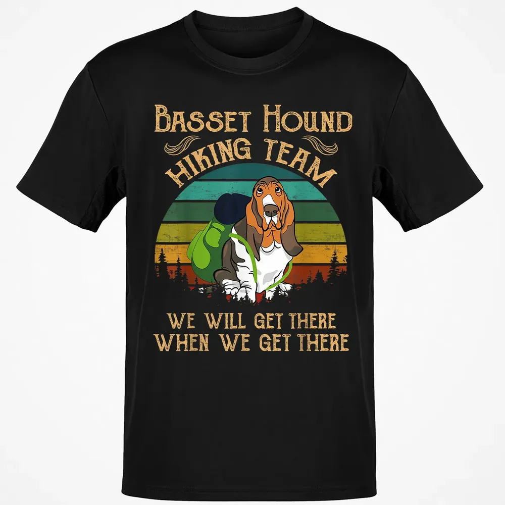 Basset Hound Hiking Team We Will Get There Vintage Classic Unisex T-Shirt - 2