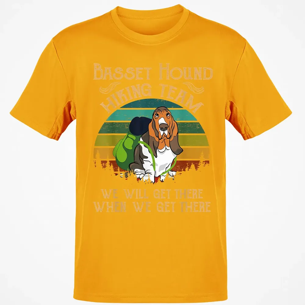 Basset Hound Hiking Team We Will Get There Vintage Classic Unisex T-Shirt - 5