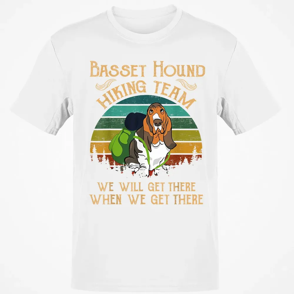Basset Hound Hiking Team We Will Get There Vintage Classic Unisex T-Shirt - 13