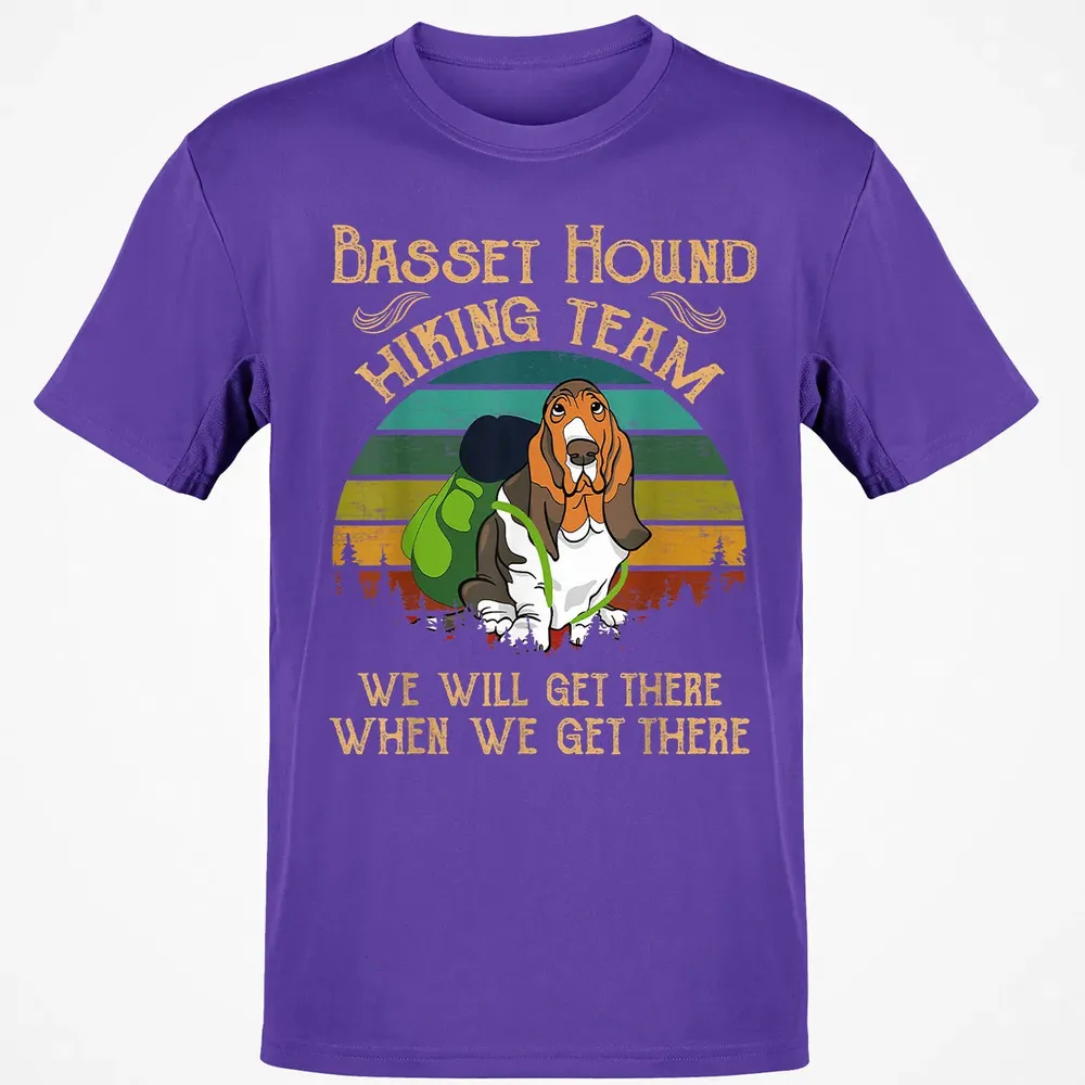Basset Hound Hiking Team We Will Get There Vintage Classic Unisex T-Shirt - 10