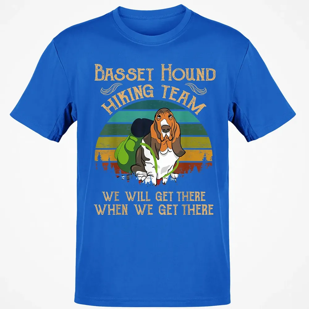 Basset Hound Hiking Team We Will Get There Vintage Classic Unisex T-Shirt - 12