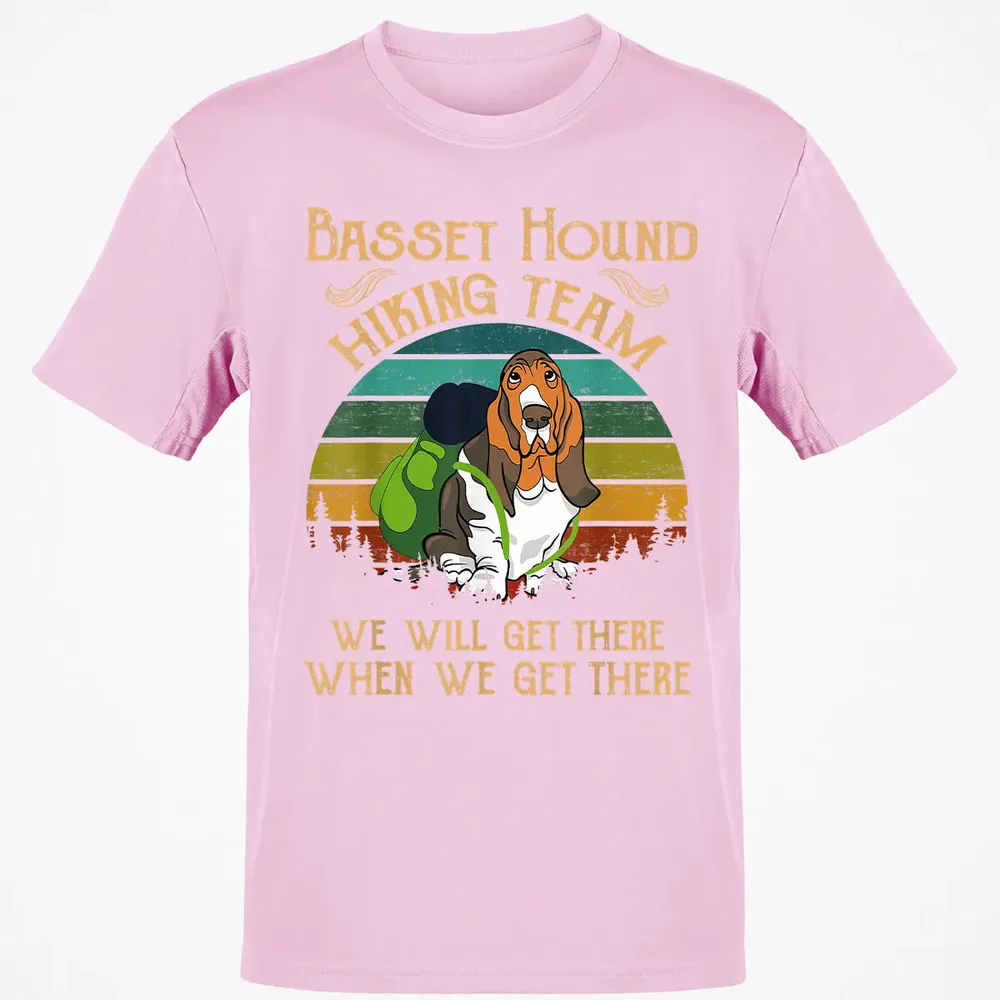 Basset Hound Hiking Team We Will Get There Vintage Classic Unisex T-Shirt - 6