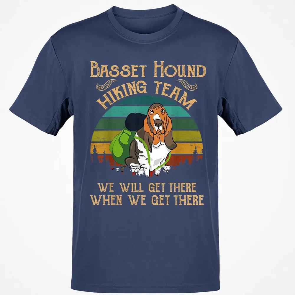 Basset Hound Hiking Team We Will Get There Vintage Classic Unisex T-Shirt - 8