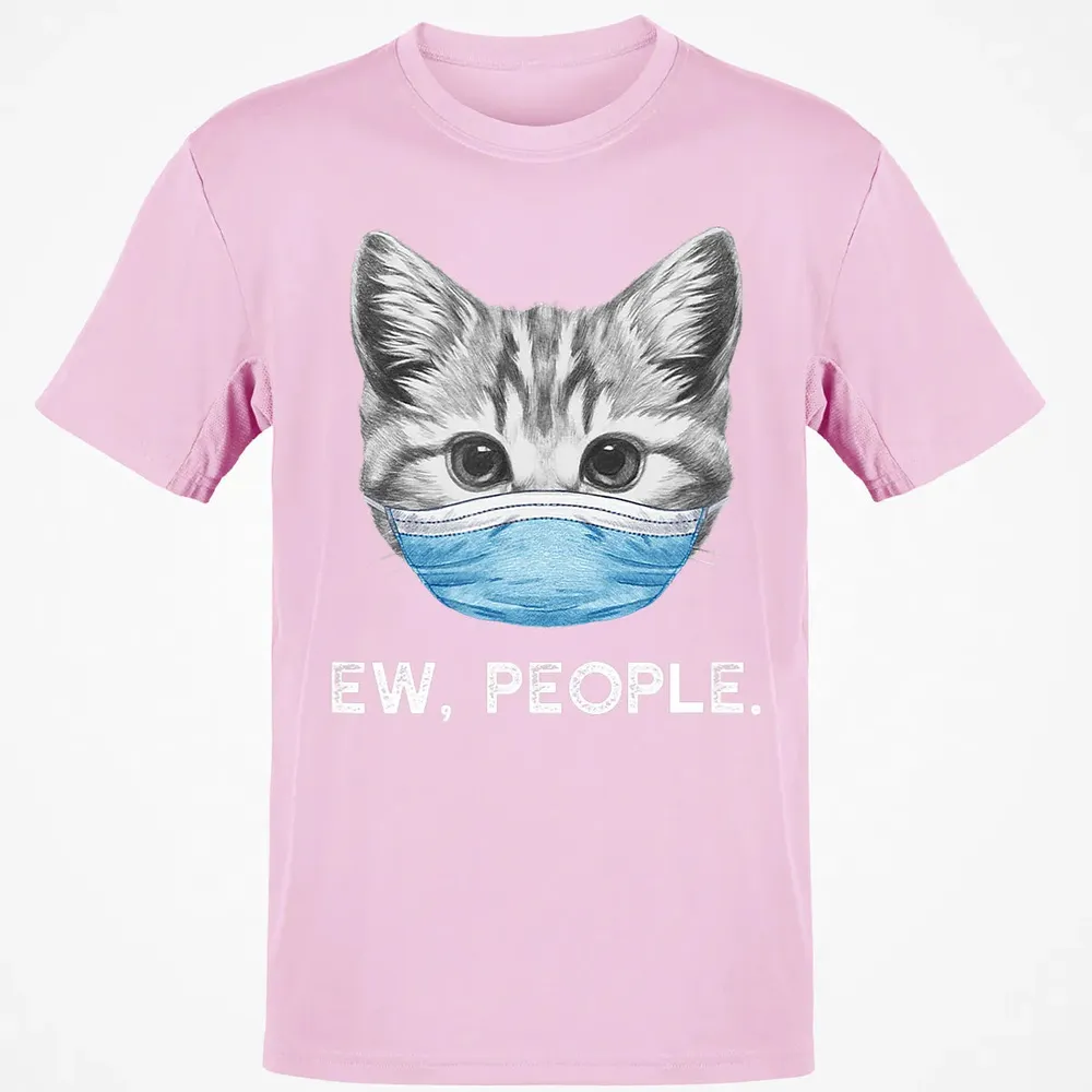 Ew People Cat Wearing Surgical Face Mask Cat Lover Gift Classic Unisex T-Shirt - 6