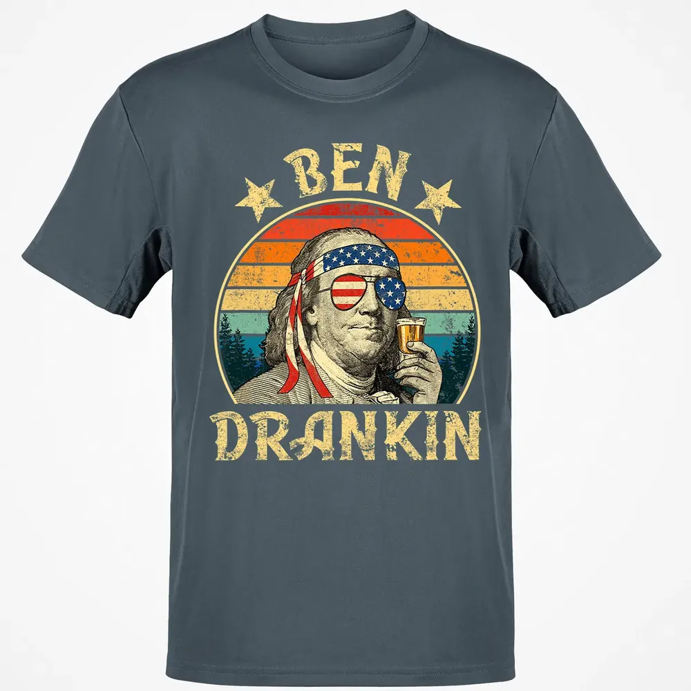Ben Drankin Funny 4th of July Vintage Retro Classic Unisex T-Shirt - 4