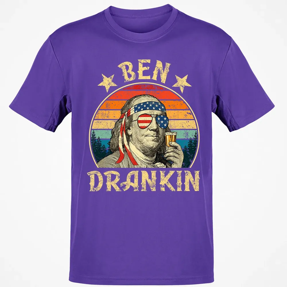 Ben Drankin Funny 4th of July Vintage Retro Classic Unisex T-Shirt - 10