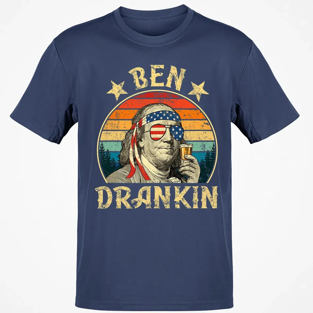 Ben Drankin Funny 4th of July Vintage Retro Classic Unisex T-Shirt - 8