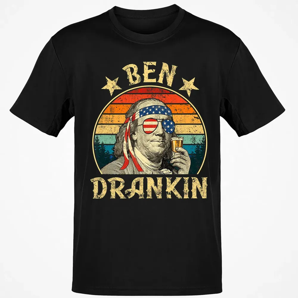 Ben Drankin Funny 4th of July Vintage Retro Classic Unisex T-Shirt - 2