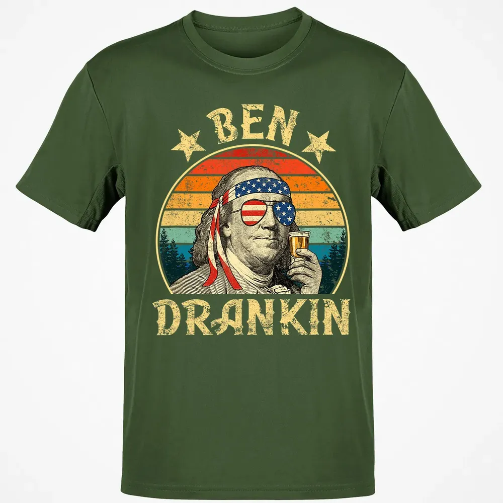 Ben Drankin Funny 4th of July Vintage Retro Classic Unisex T-Shirt - 7
