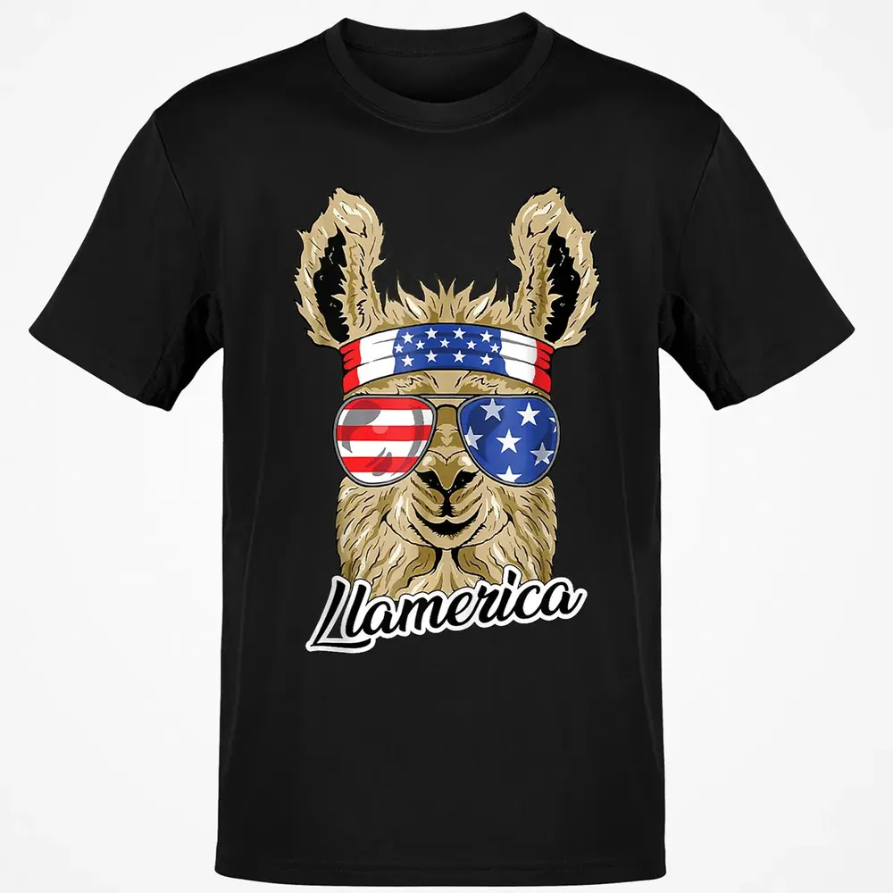Llamerica American Llama Patriotic USA 4th Of July Funny Classic Unisex T-Shirt - 2
