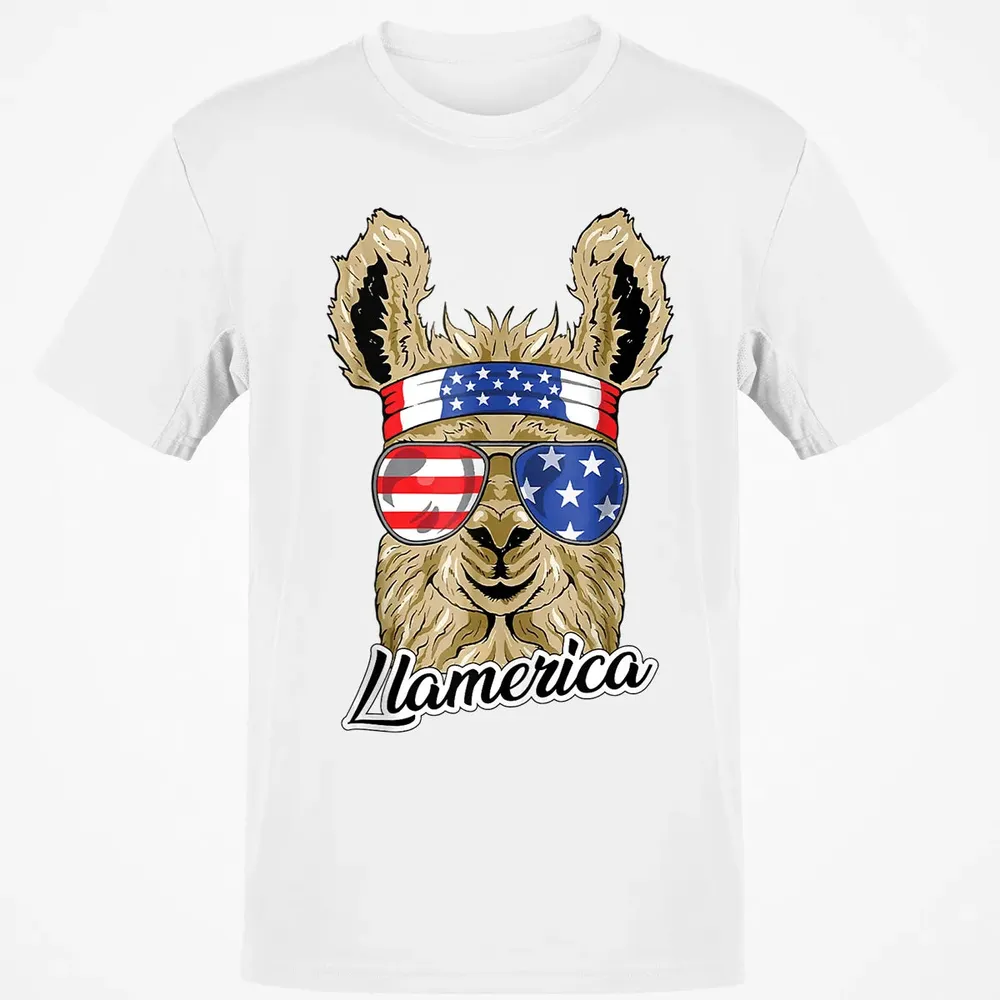 Llamerica American Llama Patriotic USA 4th Of July Funny Classic Unisex T-Shirt - 13
