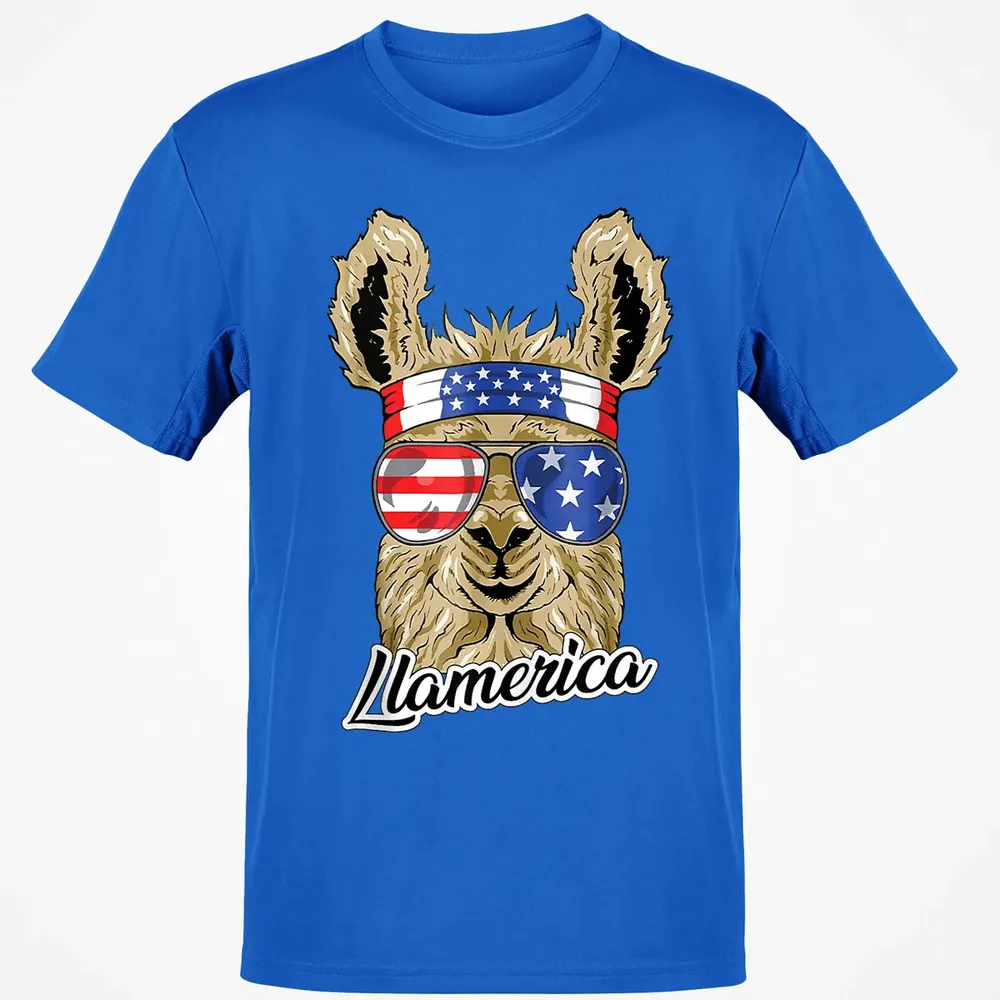 Llamerica American Llama Patriotic USA 4th Of July Funny Classic Unisex T-Shirt - 12
