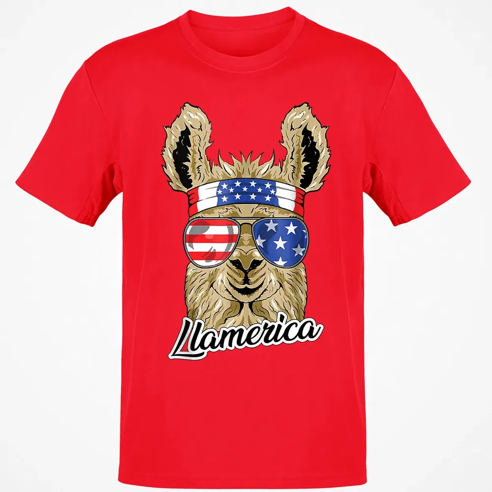 Llamerica American Llama Patriotic USA 4th Of July Funny Classic Unisex T-Shirt - 11