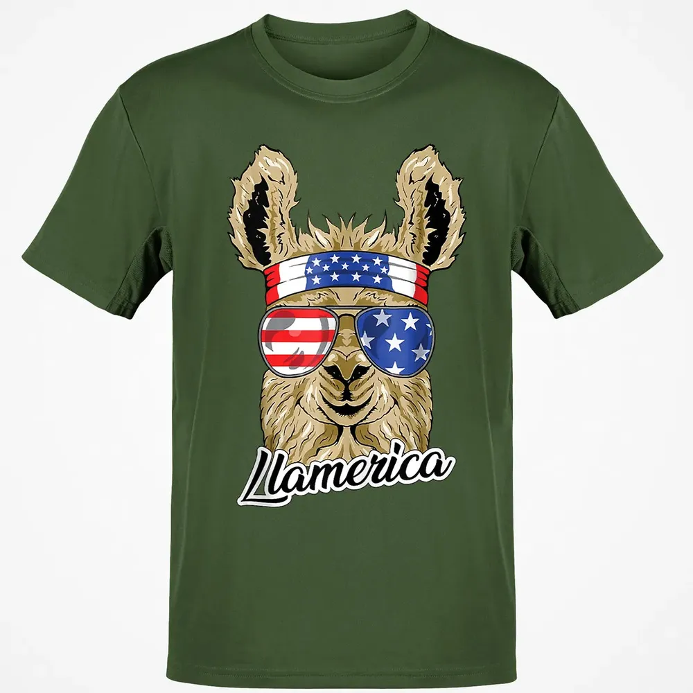 Llamerica American Llama Patriotic USA 4th Of July Funny Classic Unisex T-Shirt - 7