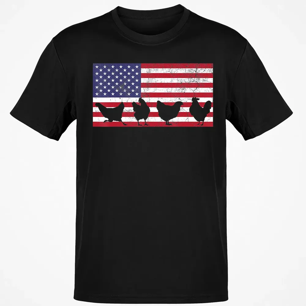 American Flag  Chicken USA 4th of July  Gift Classic Unisex T-Shirt - 2
