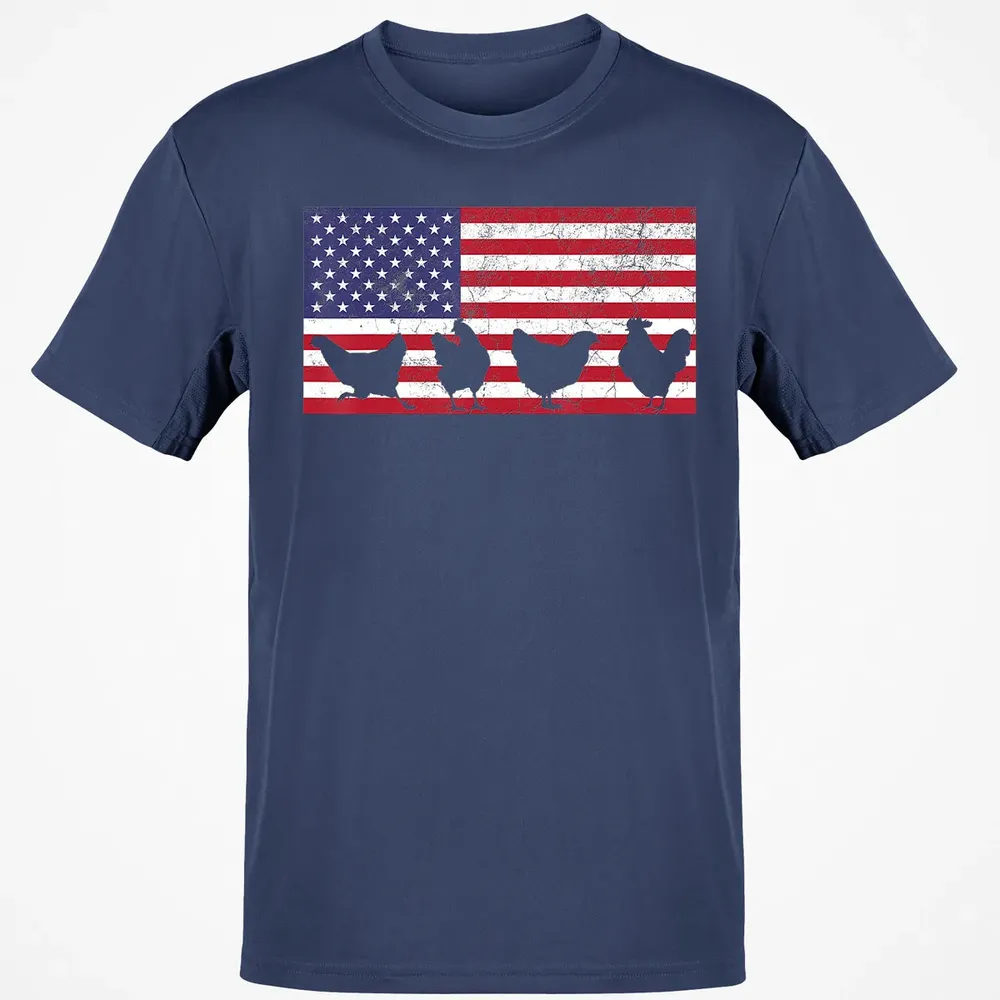American Flag  Chicken USA 4th of July  Gift Classic Unisex T-Shirt - 8
