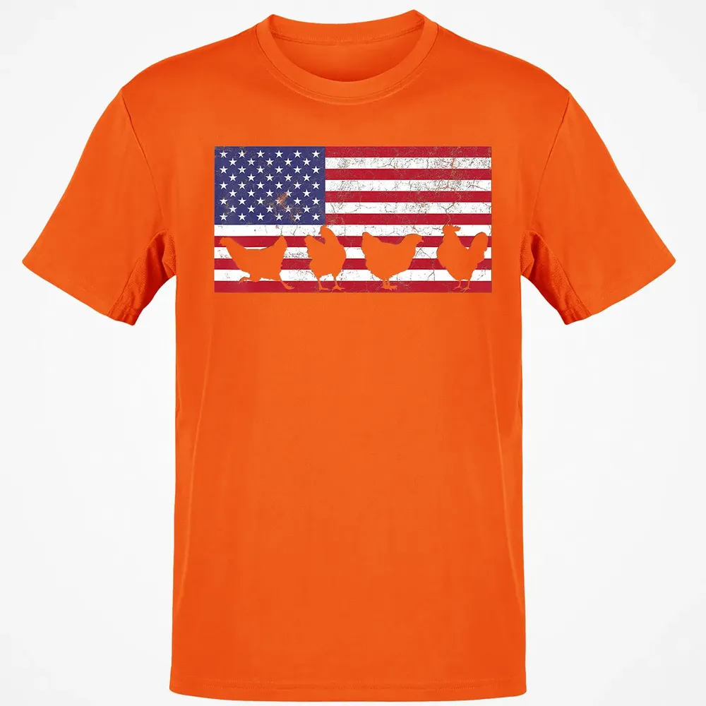 American Flag  Chicken USA 4th of July  Gift Classic Unisex T-Shirt - 9