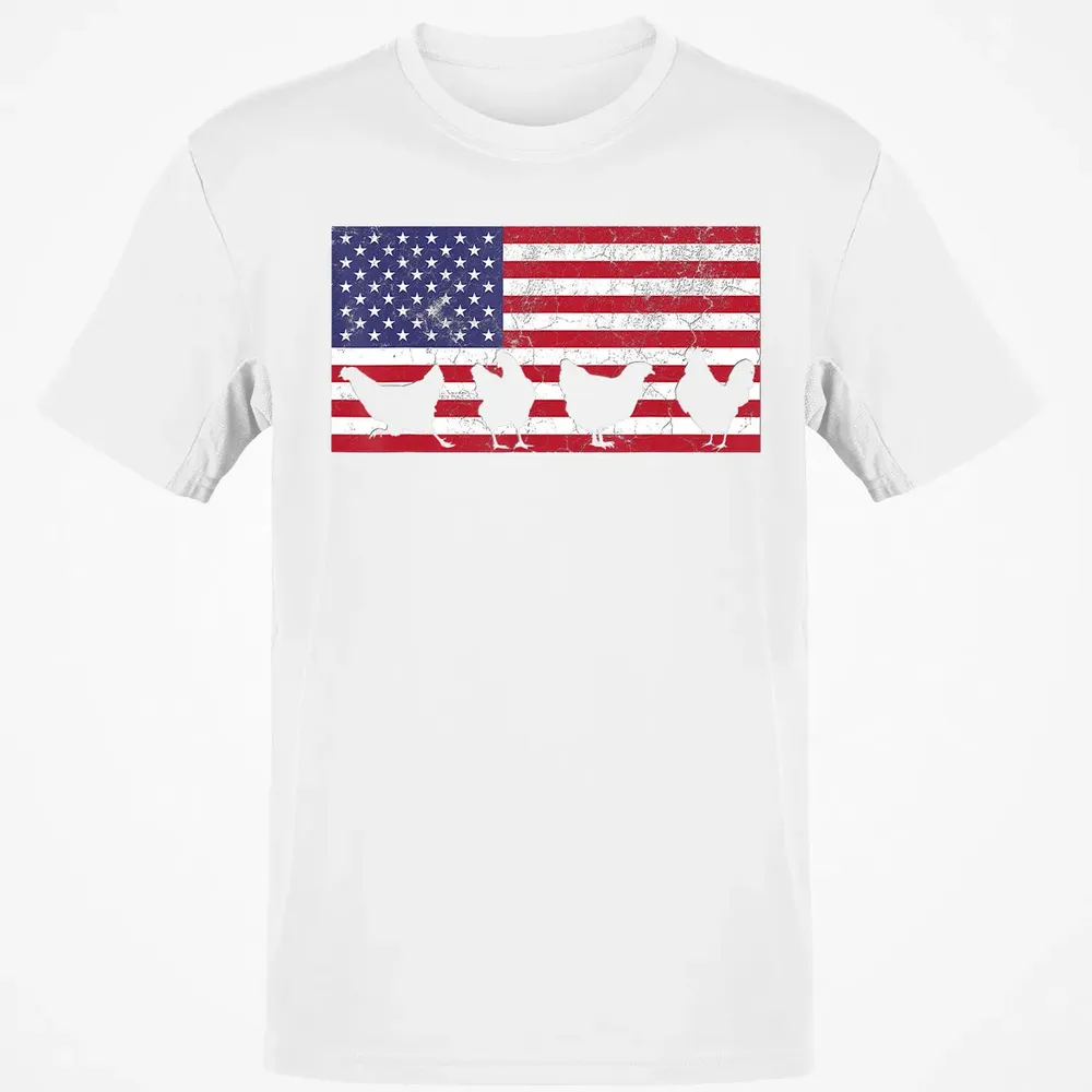 American Flag  Chicken USA 4th of July  Gift Classic Unisex T-Shirt - 13