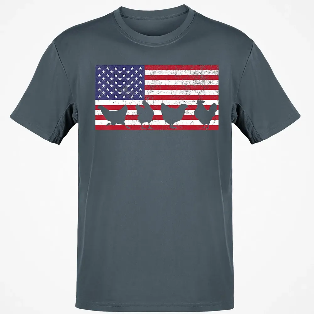 American Flag  Chicken USA 4th of July  Gift Classic Unisex T-Shirt - 4