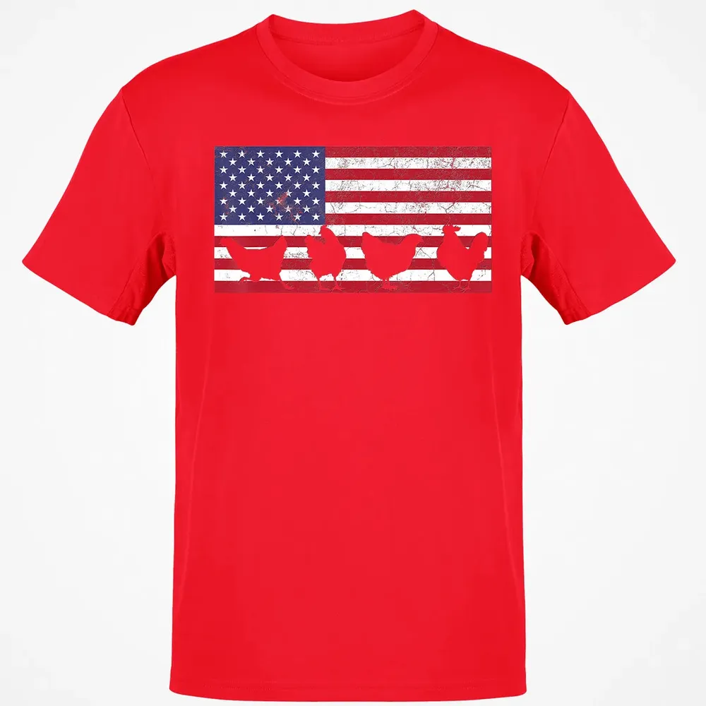 American Flag  Chicken USA 4th of July  Gift Classic Unisex T-Shirt - 11