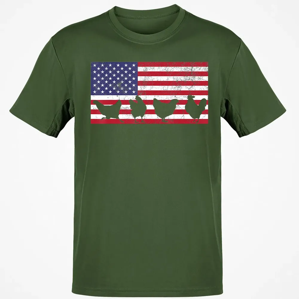 American Flag  Chicken USA 4th of July  Gift Classic Unisex T-Shirt - 7