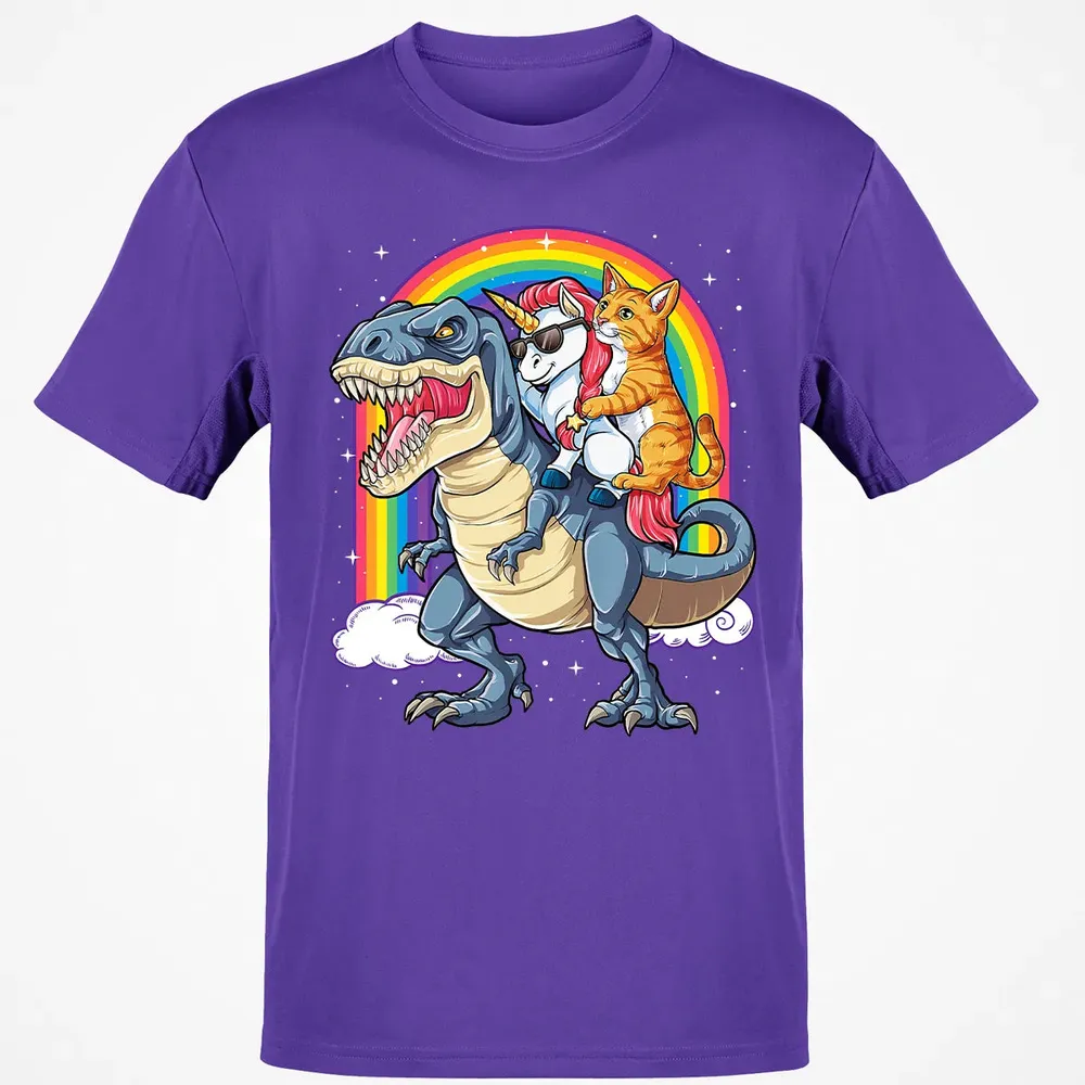 Cat Unicorn Dinosaur T rex  Kitten lover Space Galaxy Classic Unisex T-Shirt - 10
