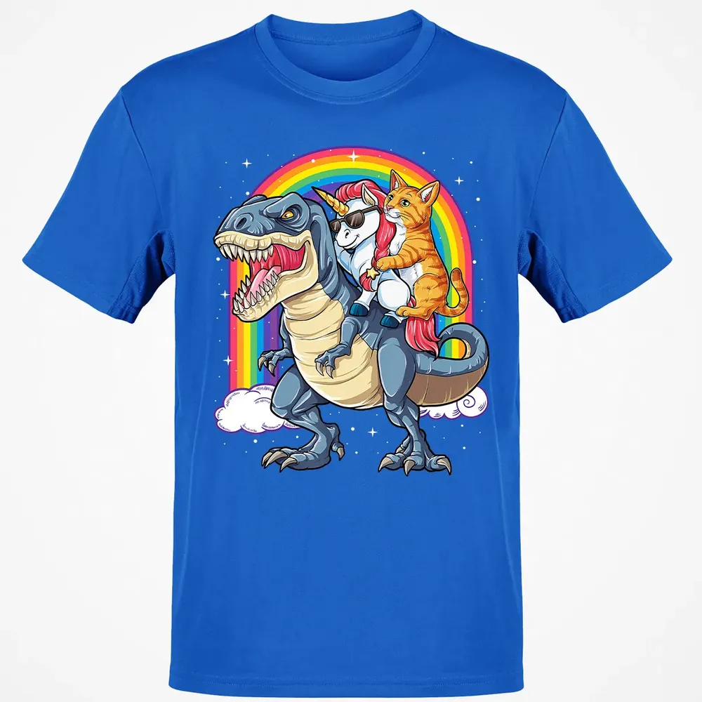 Cat Unicorn Dinosaur T rex  Kitten lover Space Galaxy Classic Unisex T-Shirt - 12