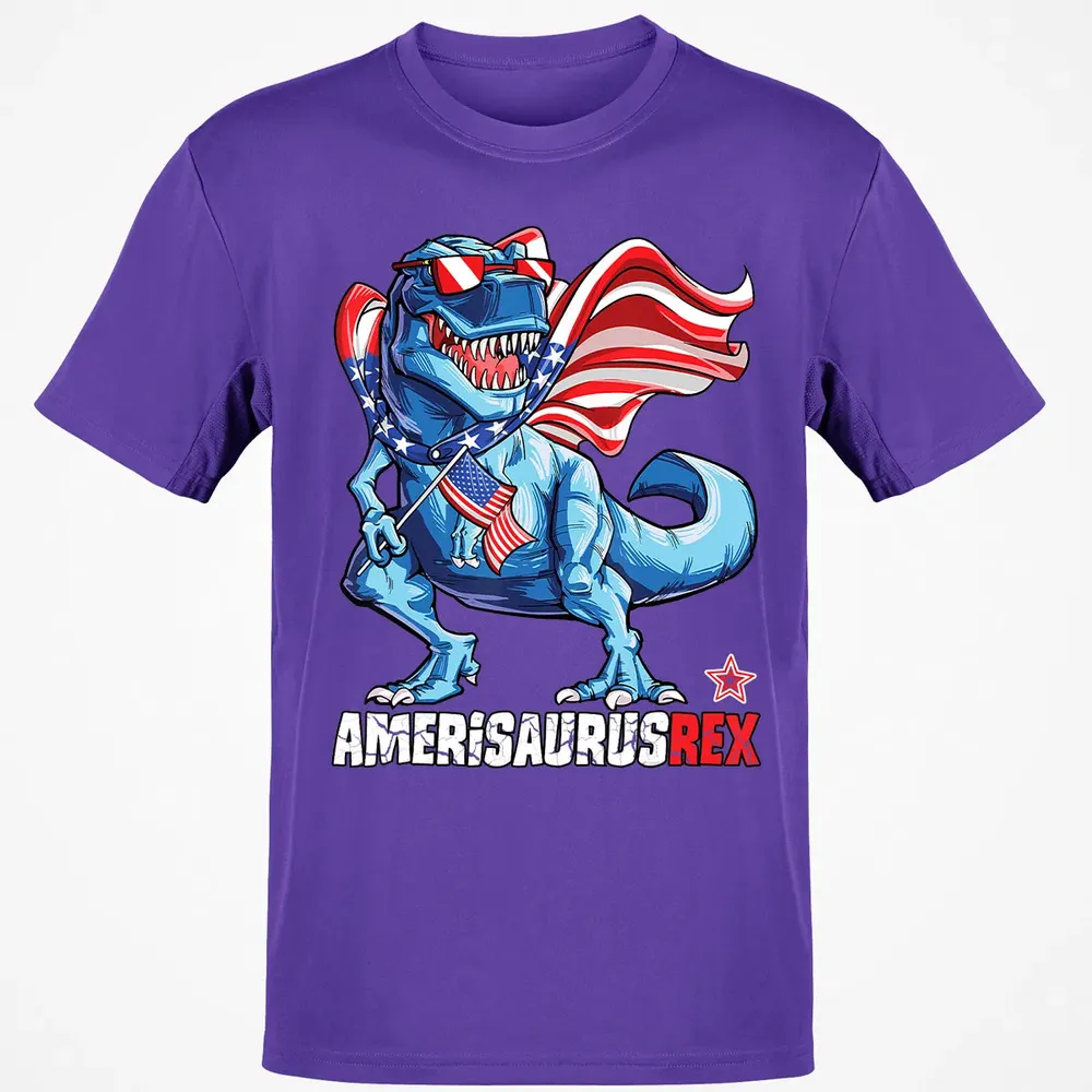 Dinosaur 4th of July  Kids Boys Men Amerisaurus T Rex Classic Unisex T-Shirt - 10