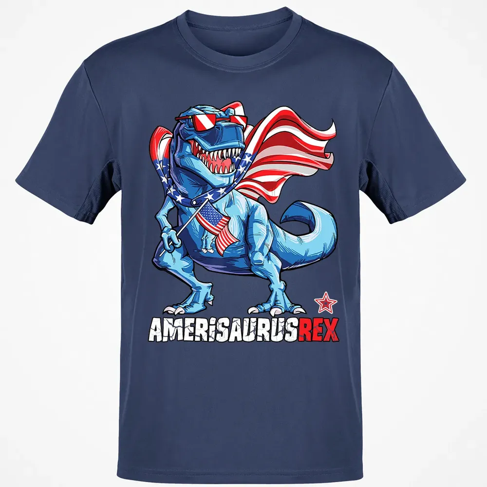 Dinosaur 4th of July  Kids Boys Men Amerisaurus T Rex Classic Unisex T-Shirt - 8