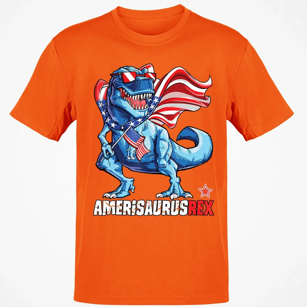 Dinosaur 4th of July  Kids Boys Men Amerisaurus T Rex Classic Unisex T-Shirt - 9