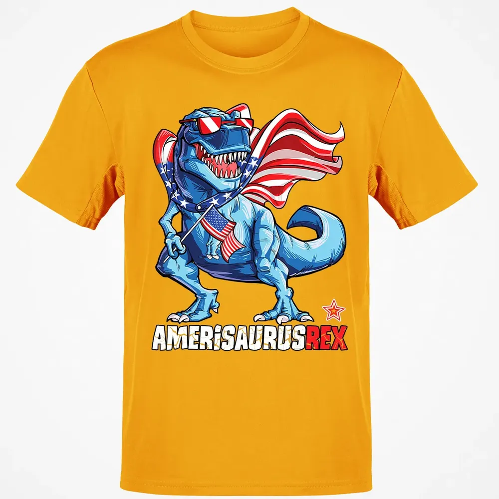 Dinosaur 4th of July  Kids Boys Men Amerisaurus T Rex Classic Unisex T-Shirt - 5