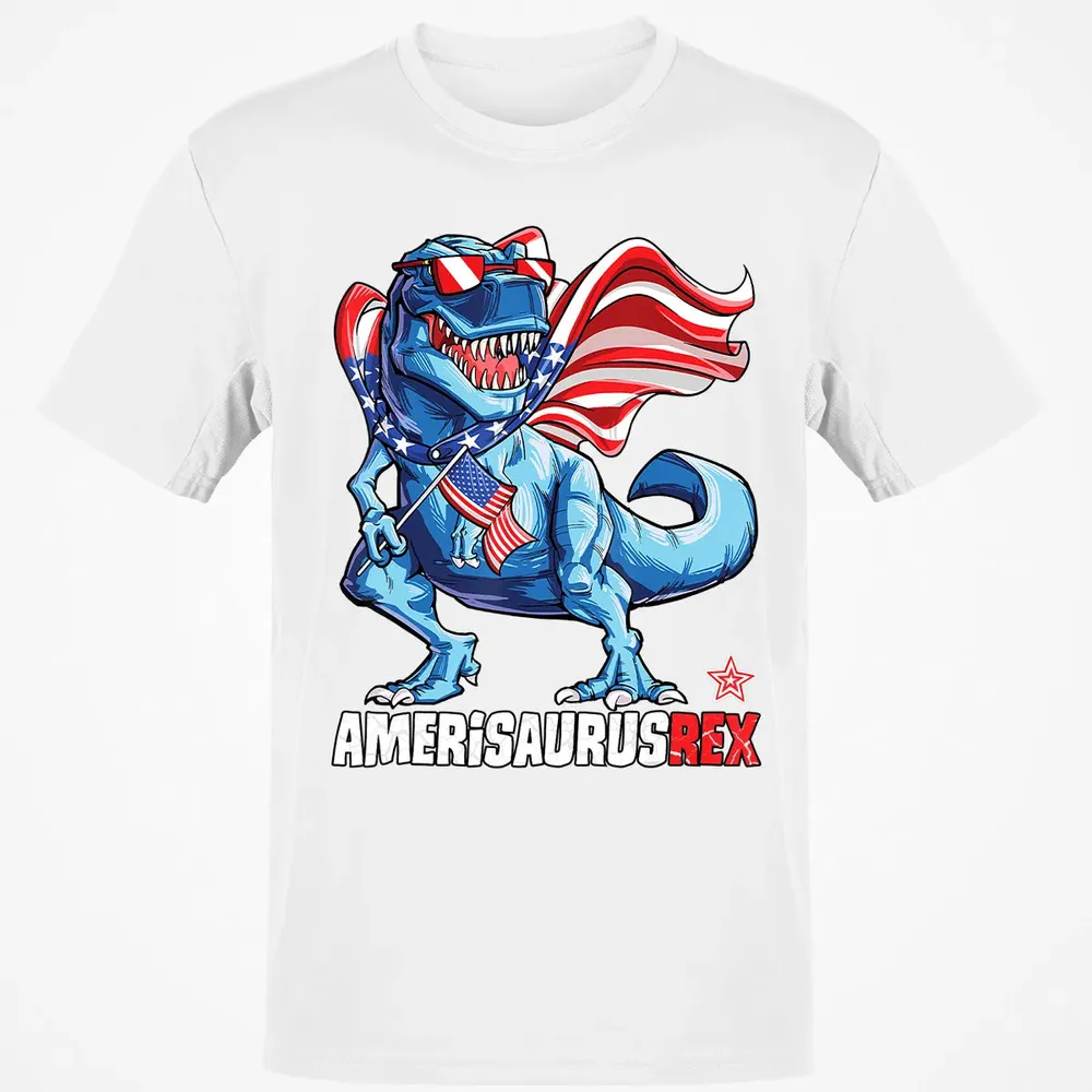 Dinosaur 4th of July  Kids Boys Men Amerisaurus T Rex Classic Unisex T-Shirt - 13