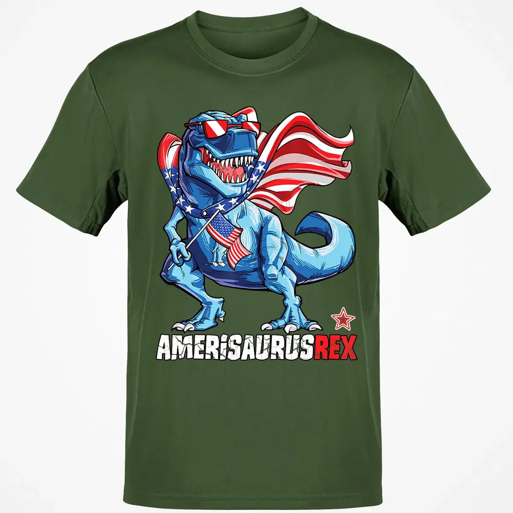 Dinosaur 4th of July  Kids Boys Men Amerisaurus T Rex Classic Unisex T-Shirt - 7