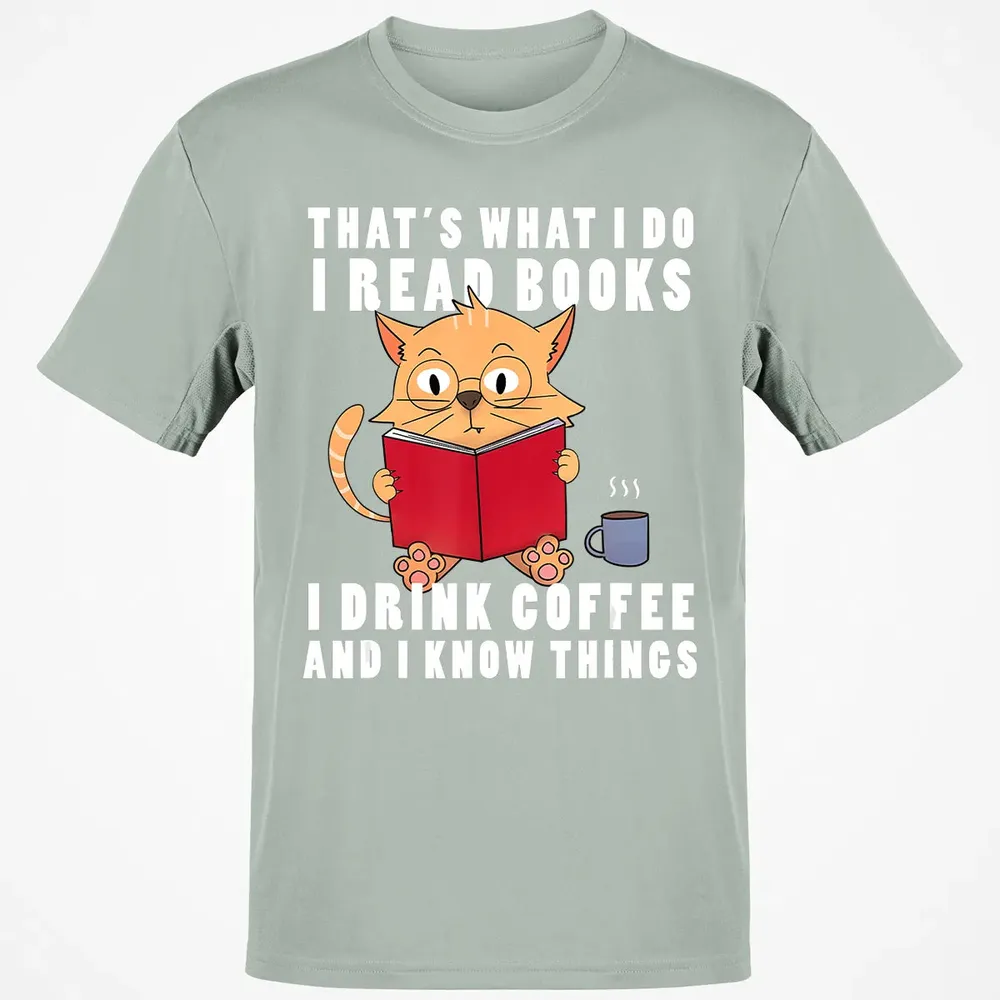 That's What I Do I Read Books I Drink Coffee Book Cat Lover Classic Unisex T-Shirt - 3