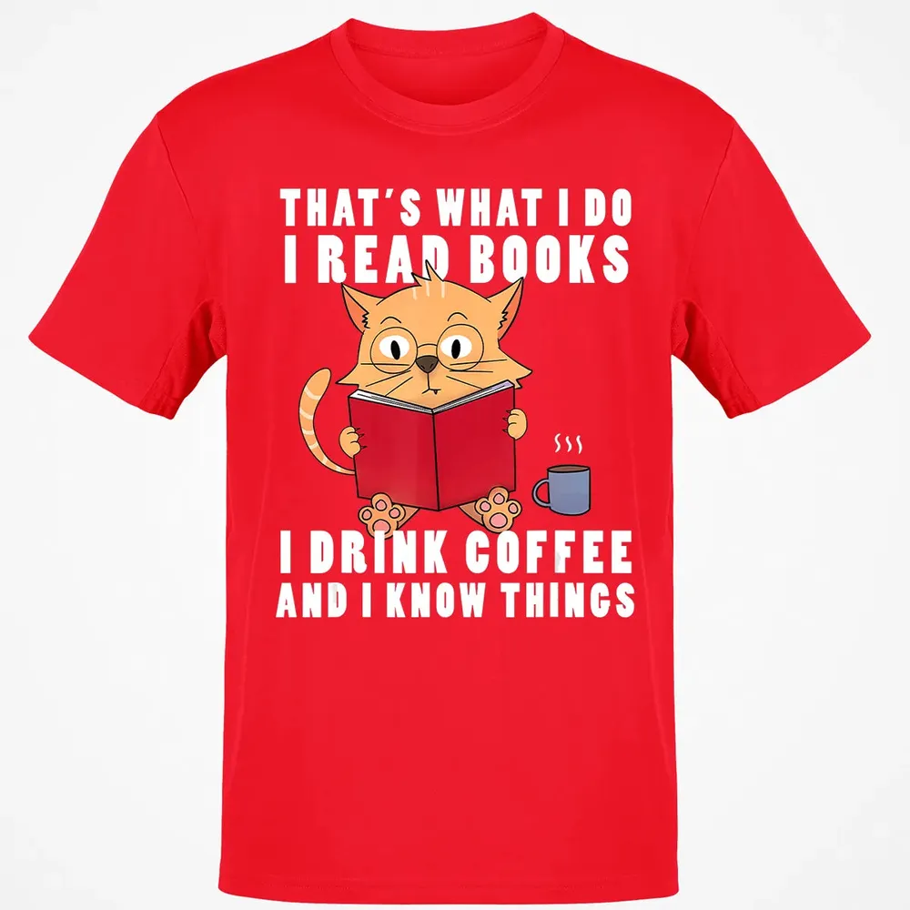 That's What I Do I Read Books I Drink Coffee Book Cat Lover Classic Unisex T-Shirt - 11