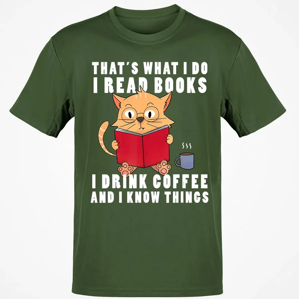 That's What I Do I Read Books I Drink Coffee Book Cat Lover Classic Unisex T-Shirt - 7