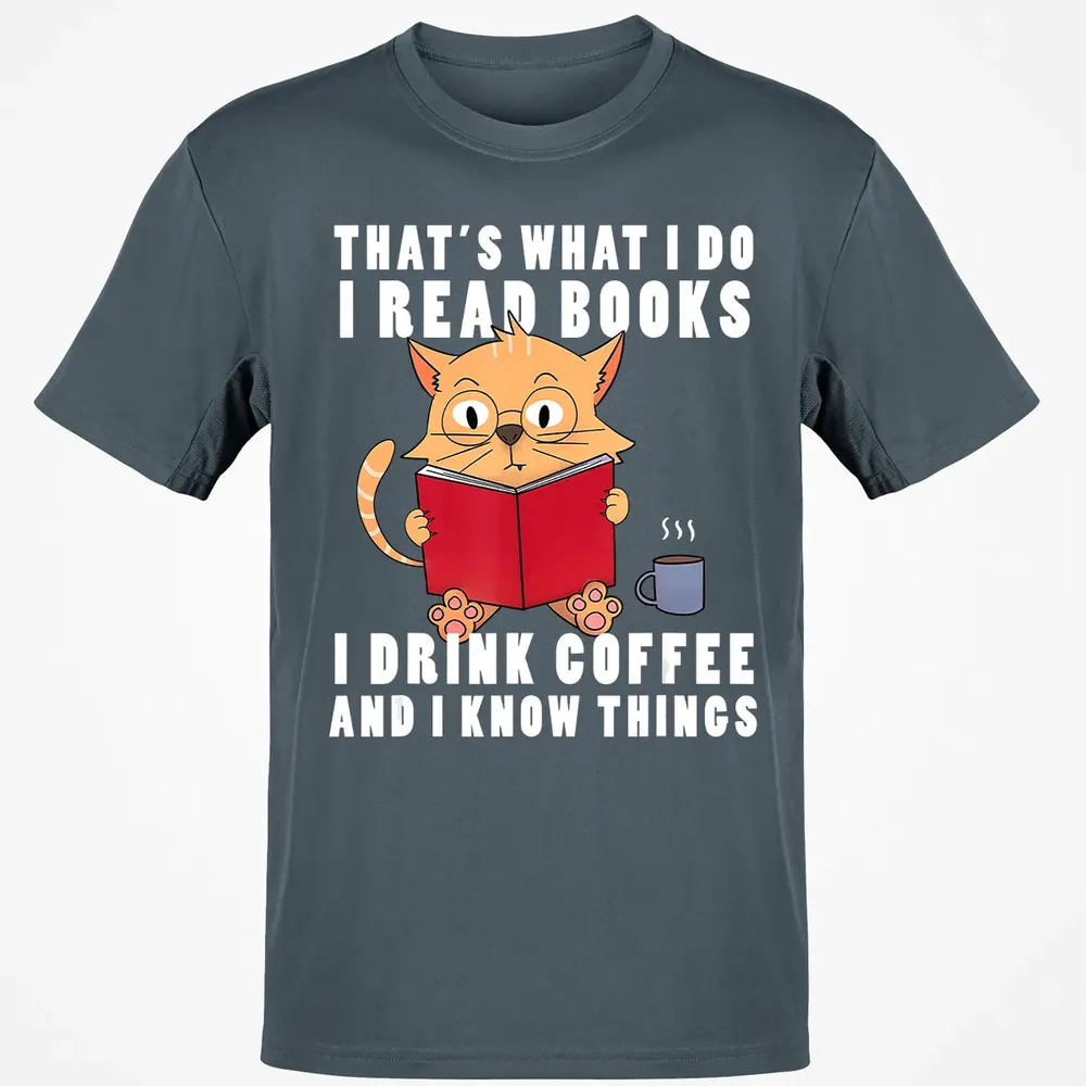 That's What I Do I Read Books I Drink Coffee Book Cat Lover Classic Unisex T-Shirt - 4