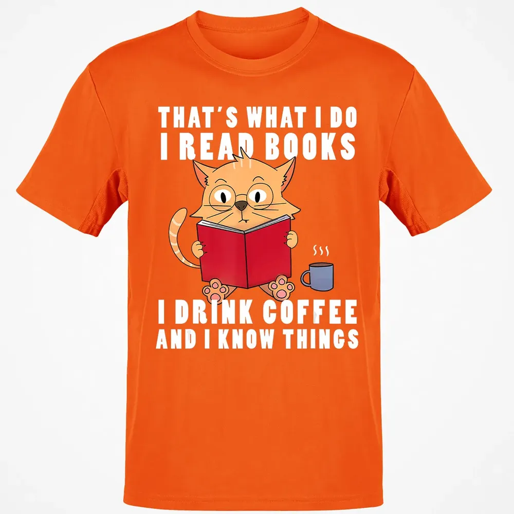 That's What I Do I Read Books I Drink Coffee Book Cat Lover Classic Unisex T-Shirt - 9