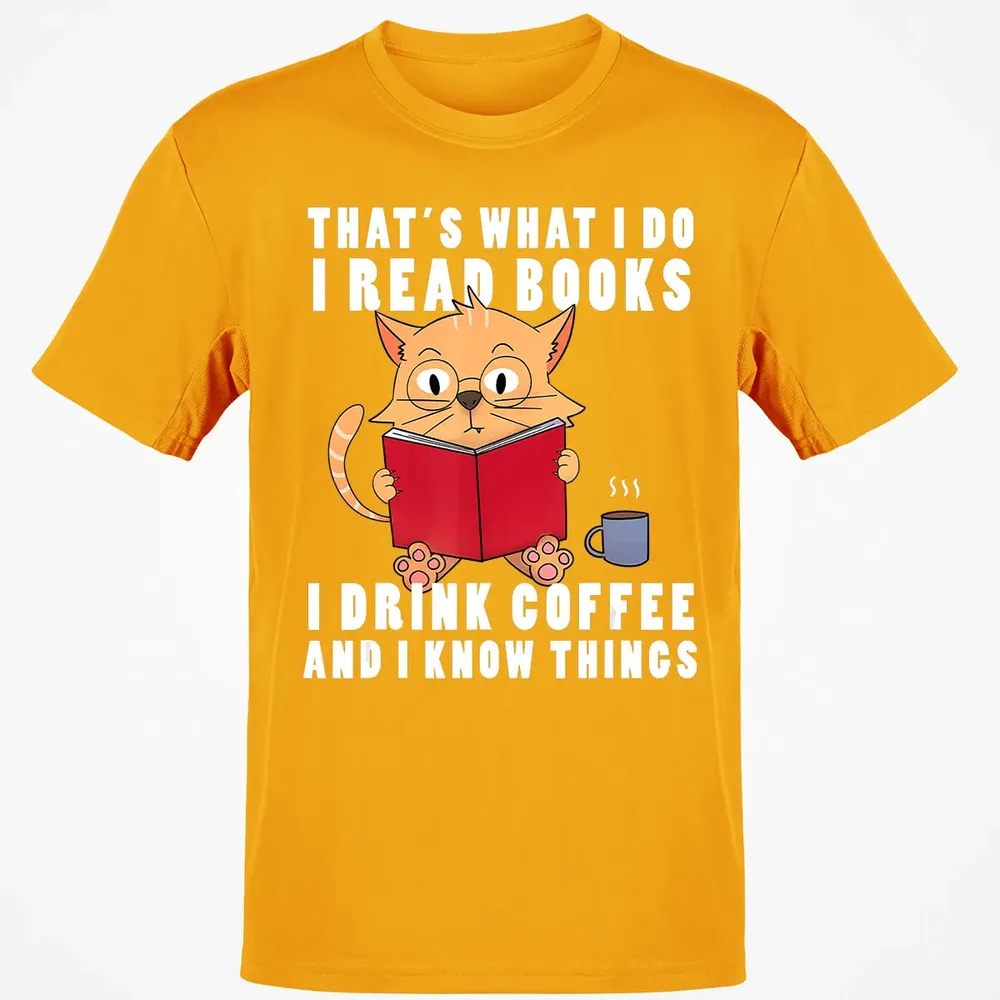 That's What I Do I Read Books I Drink Coffee Book Cat Lover Classic Unisex T-Shirt - 5