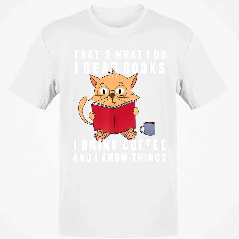 That's What I Do I Read Books I Drink Coffee Book Cat Lover Classic Unisex T-Shirt - 13
