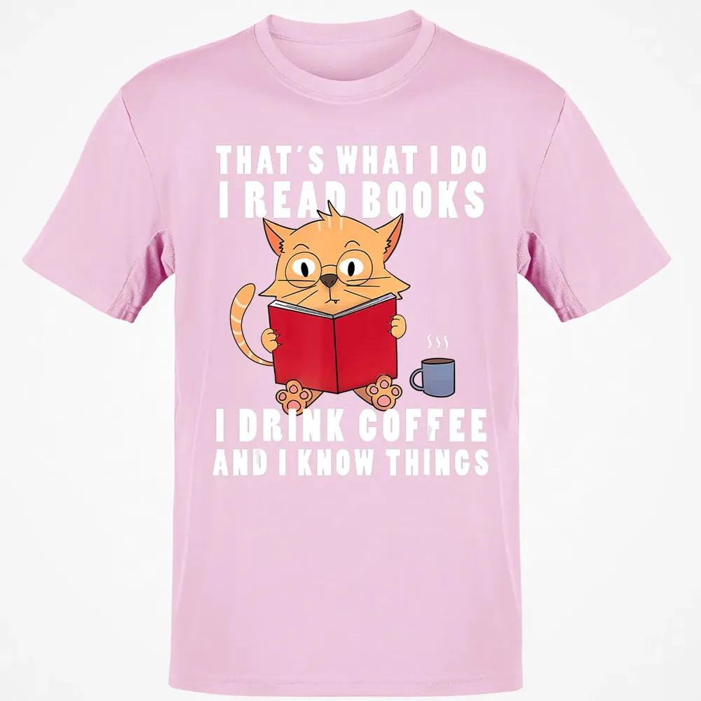 That's What I Do I Read Books I Drink Coffee Book Cat Lover Classic Unisex T-Shirt - 6