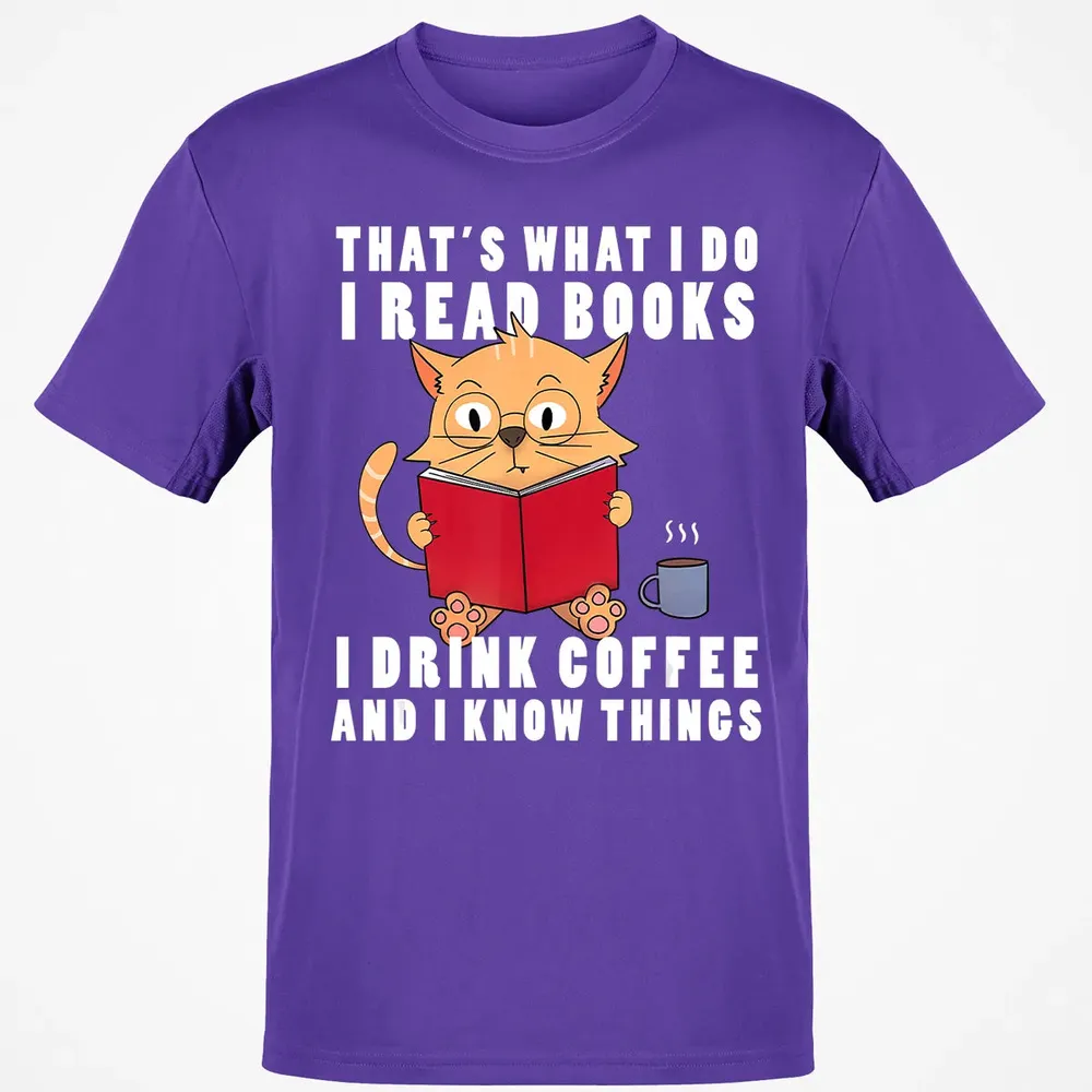 That's What I Do I Read Books I Drink Coffee Book Cat Lover Classic Unisex T-Shirt - 10