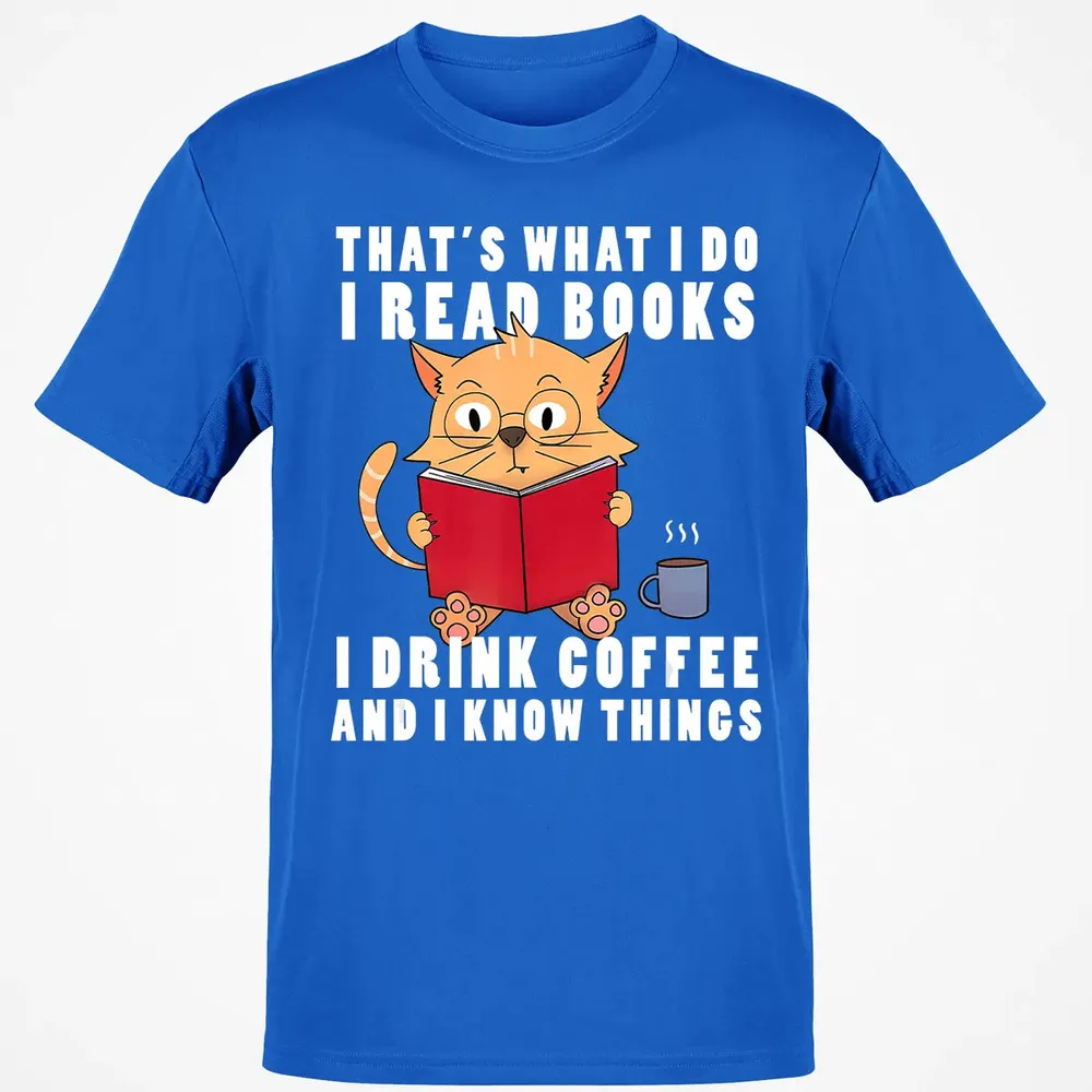 That's What I Do I Read Books I Drink Coffee Book Cat Lover Classic Unisex T-Shirt - 12