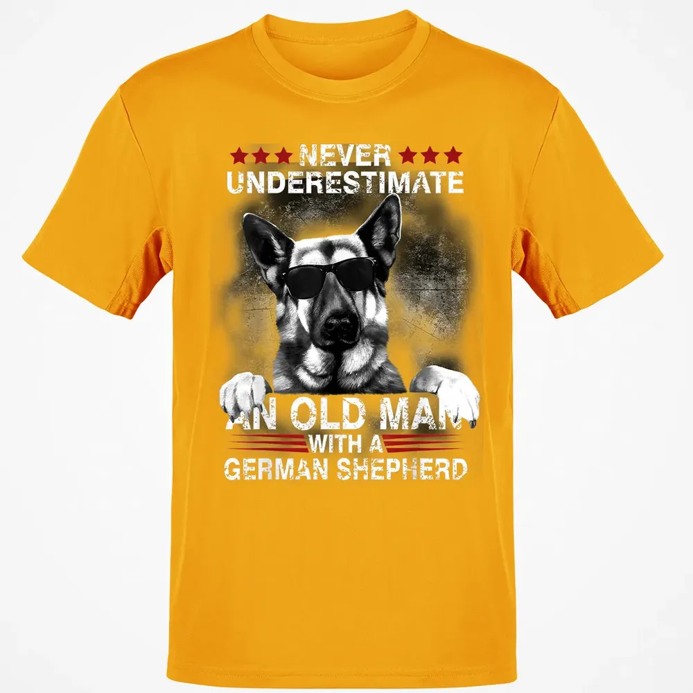 Never Underestimate An Old Man   German Shepherd Dog Classic Unisex T-Shirt - 5