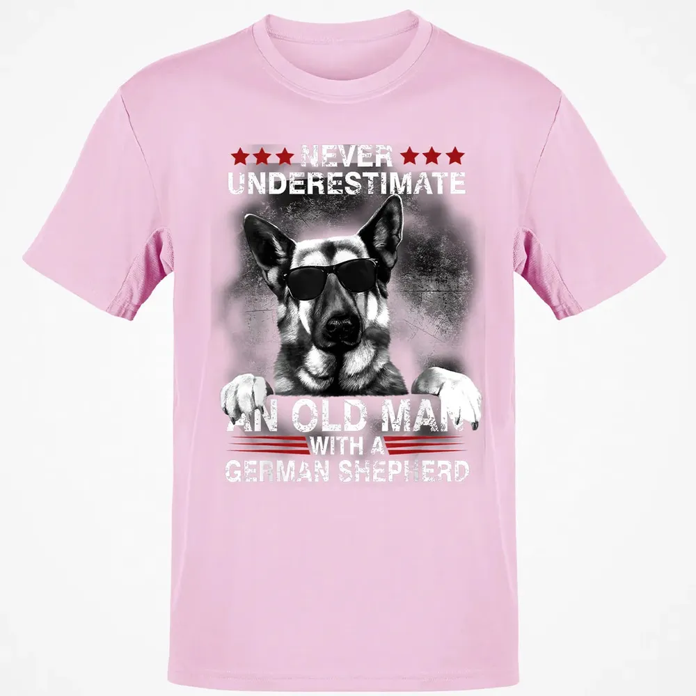 Never Underestimate An Old Man   German Shepherd Dog Classic Unisex T-Shirt - 6